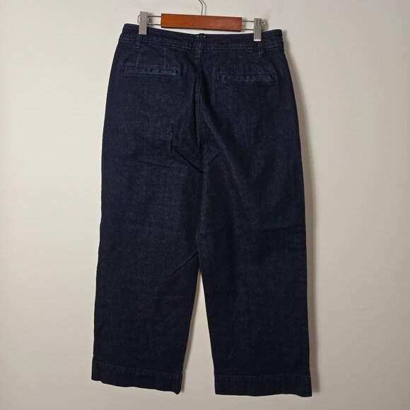 Lauren Ralph Lauren Size 6 Wide Leg High-Rise Cropped Jeans Dark Wash - Picture 5 of 13